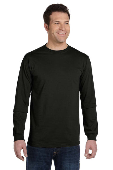 Econscious EC1500 Mens Long Sleeve Crewneck T-Shirt Black Model Front