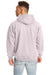 Hanes F170 Mens Ultimate Cotton PrintPro XP Pill Resistant Hooded Sweatshirt Hoodie w/ Pouch Pocket Pale Pink Model Back