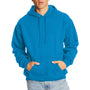 Hanes Mens Ultimate Cotton PrintPro XP Pill Resistant Hooded Sweatshirt Hoodie w/ Pouch Pocket - Teal Blue