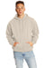 Hanes F170 Mens Ultimate Cotton PrintPro XP Pill Resistant Hooded Sweatshirt Hoodie w/ Pouch Pocket Sand Model Front