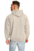 Hanes F170 Mens Ultimate Cotton PrintPro XP Pill Resistant Hooded Sweatshirt Hoodie w/ Pouch Pocket Sand Model Back