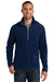 Port Authority F224 Mens Pill Resistant Microfleece 1/4 Zip Sweatshirt True Navy Blue Model Front