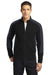 Port Authority F230 Mens Full Zip Microfleece Jacket Black/Battleship Grey Model Front