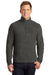 Port Authority F234 Mens Heather Pill Resistant Microfleece 1/4 Zip Sweatshirt Heather Charcoal Black Model Front