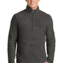 Port Authority Mens Heather Pill Resistant Microfleece 1/4 Zip Sweatshirt - Heather Charcoal Black