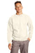 Hanes F260 Mens Ultimate Cotton PrintPro XP Pill Resistant Crewneck Sweatshirt Natural Model Front