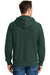 Sport-Tek F282 Mens Fleece Full Zip Hooded Sweatshirt Hoodie Dark Green Model Back