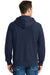 Sport-Tek F282 Mens Fleece Full Zip Hooded Sweatshirt Hoodie True Navy Blue Model Back