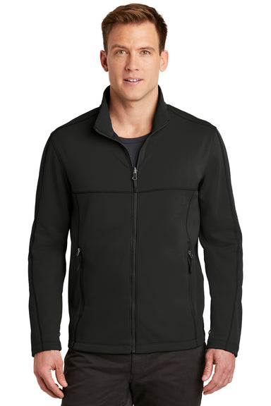 Port Authority F904 Mens Collective Full Zip Smooth Fleece Jacket Deep Black Model Front