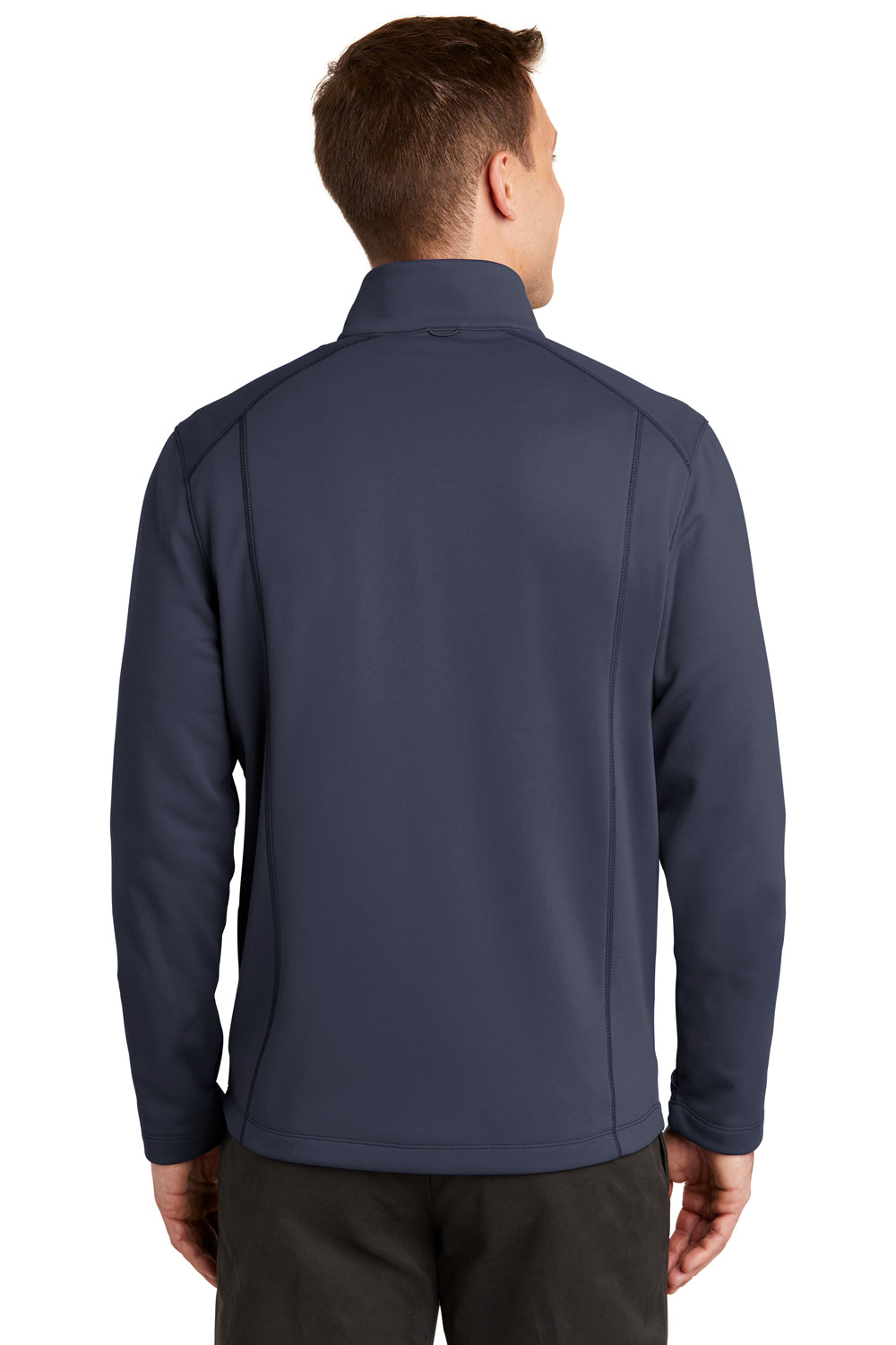 Port Authority F904 Mens Collective Full Zip Smooth Fleece Jacket River Navy Blue Model Back