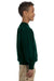 Gildan 18000B/G180B Youth Pill Resistant Fleece Crewneck Sweatshirt Forest Green Model Side