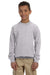 Gildan 18000B/G180B Youth Pill Resistant Fleece Crewneck Sweatshirt Sport Grey Model Front