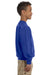 Gildan 18000B/G180B Youth Pill Resistant Fleece Crewneck Sweatshirt Royal Blue Model Side