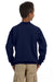 Gildan 18000B/G180B Youth Pill Resistant Fleece Crewneck Sweatshirt Navy Blue Model Back