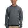 Gildan Youth Pill Resistant Fleece Crewneck Sweatshirt - Heather Dark Grey