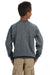 Gildan 18000B/G180B Youth Pill Resistant Fleece Crewneck Sweatshirt Heather Dark Grey Model Back