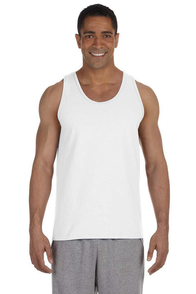 Gildan 2200/G220 Mens Ultra Tank Top White Model Front