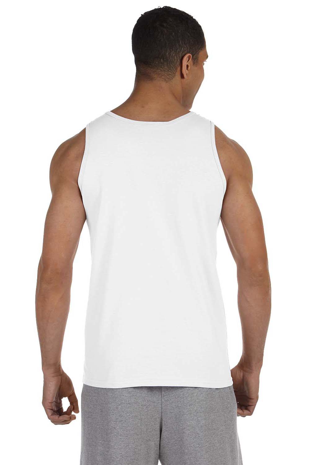 Gildan 2200/G220 Mens Ultra Tank Top White Model Back