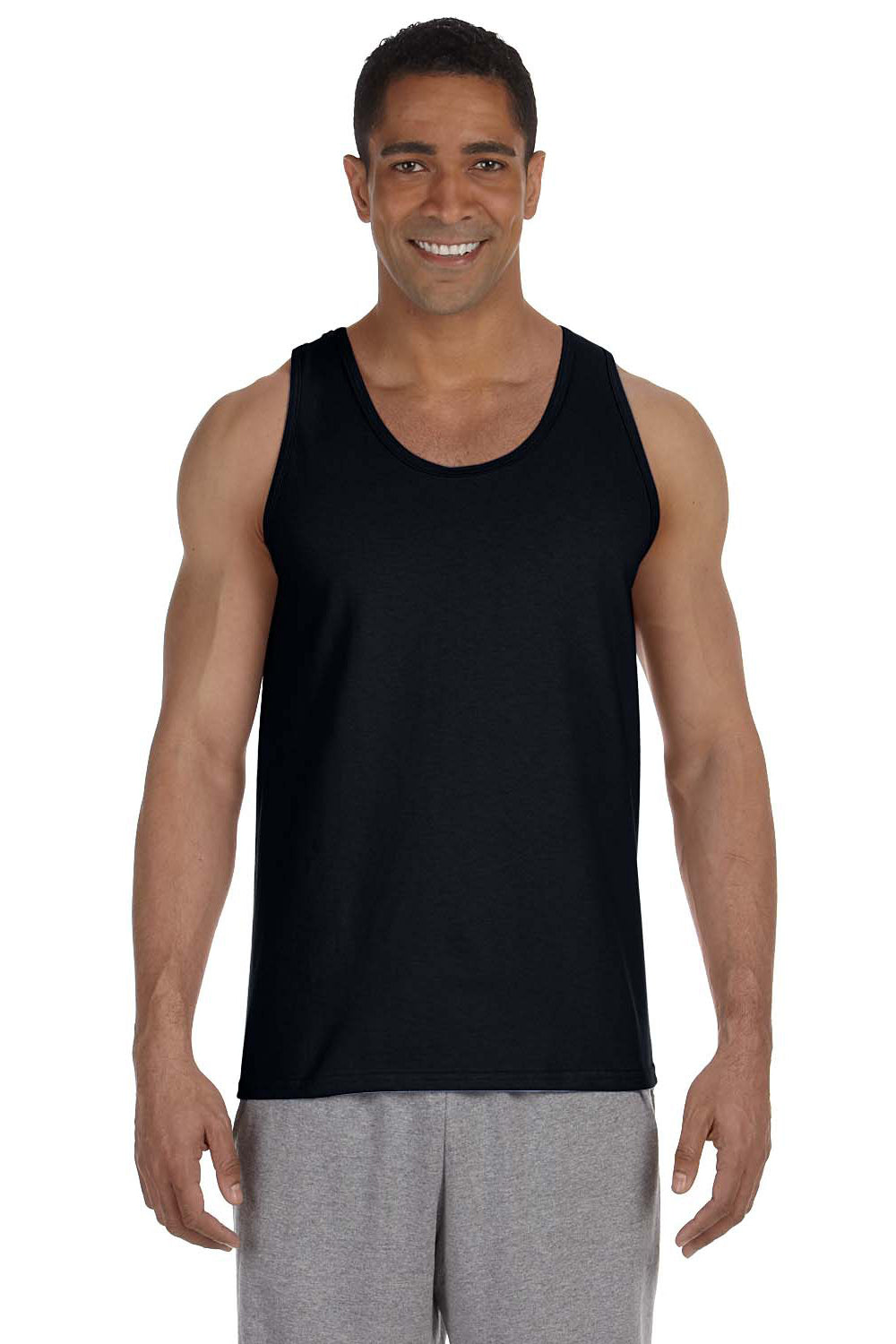 Gildan 2200/G220 Mens Ultra Tank Top Black Model Front