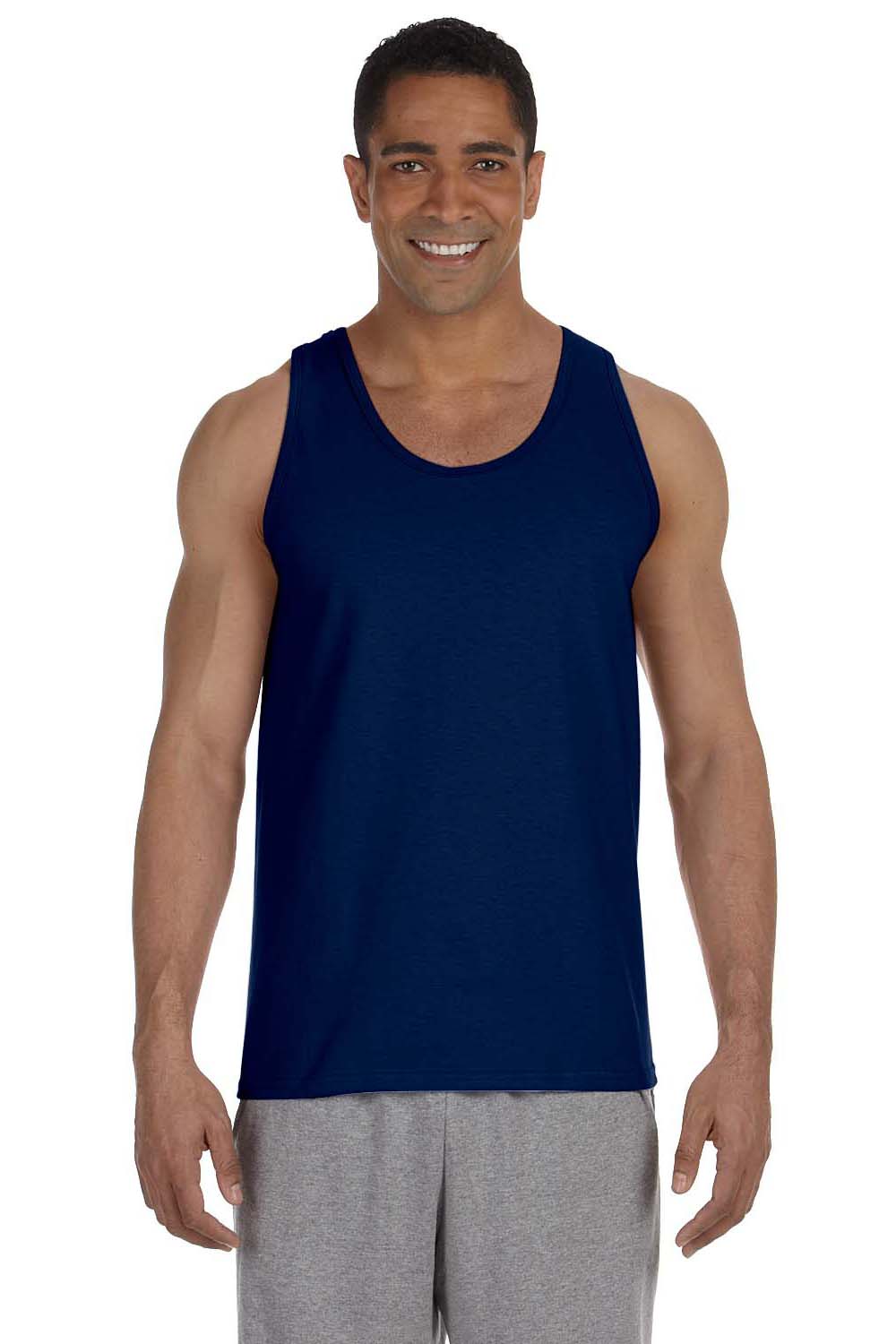 Gildan 2200/G220 Mens Ultra Tank Top Navy Blue Model Front