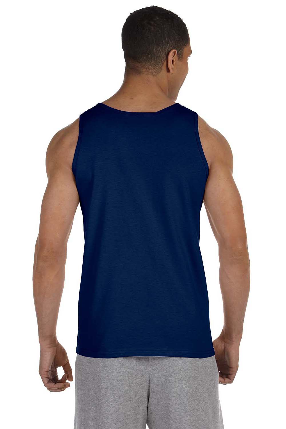 Gildan 2200/G220 Mens Ultra Tank Top Navy Blue Model Back