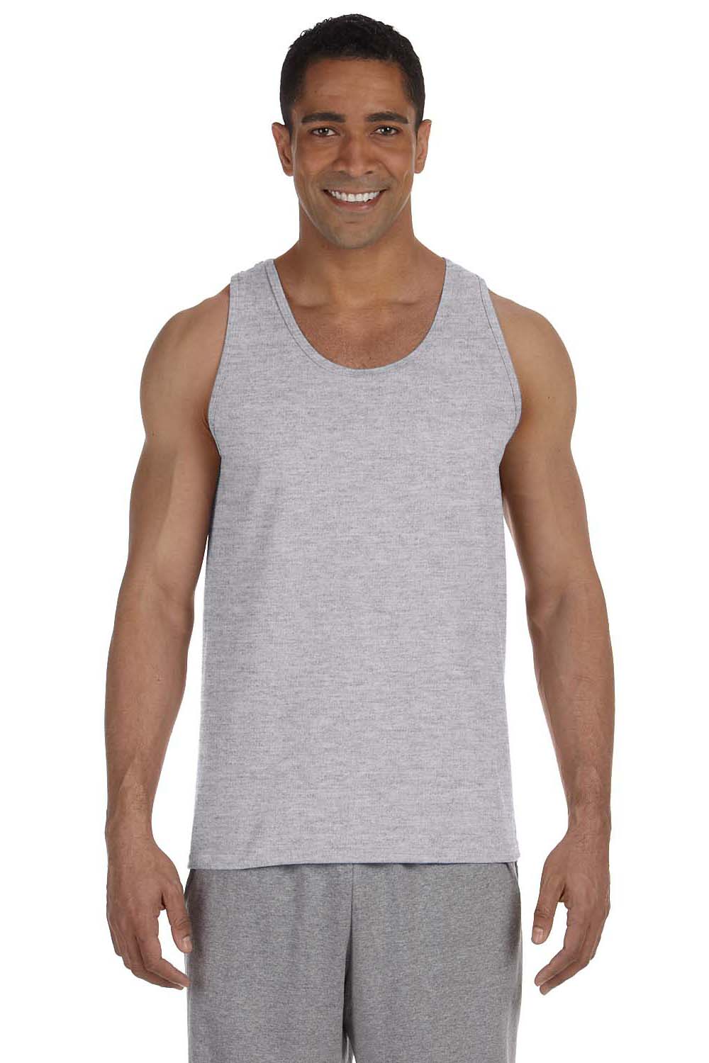 Gildan 2200/G220 Mens Ultra Tank Top Sport Grey Model Front