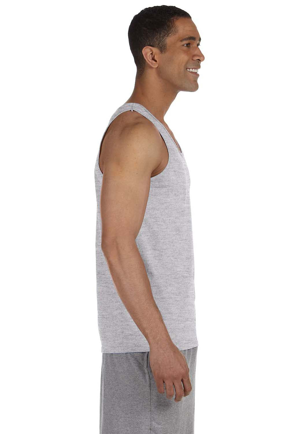 Gildan 2200/G220 Mens Ultra Tank Top Sport Grey Model Side