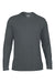 Gildan 42400/G424 Mens Performance Jersey Moisture Wicking Long Sleeve Crewneck T-Shirt Charcoal Grey Flat Front