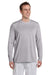 Gildan 42400/G424 Mens Performance Jersey Moisture Wicking Long Sleeve Crewneck T-Shirt Sport Grey Model Front