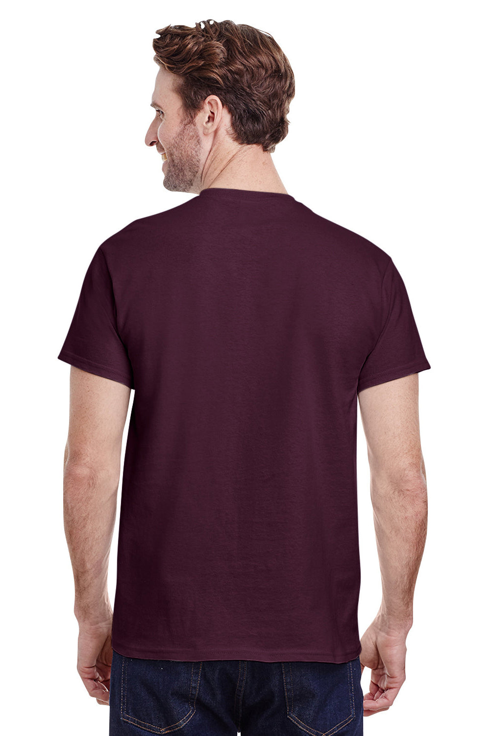 Gildan 5000/G500 Mens Short Sleeve Crewneck T-Shirt Russet Model Back