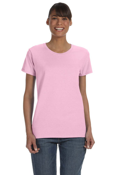 Gildan 5000L/G500L Womens Short Sleeve Crewneck T-Shirt Light Pink Model Front