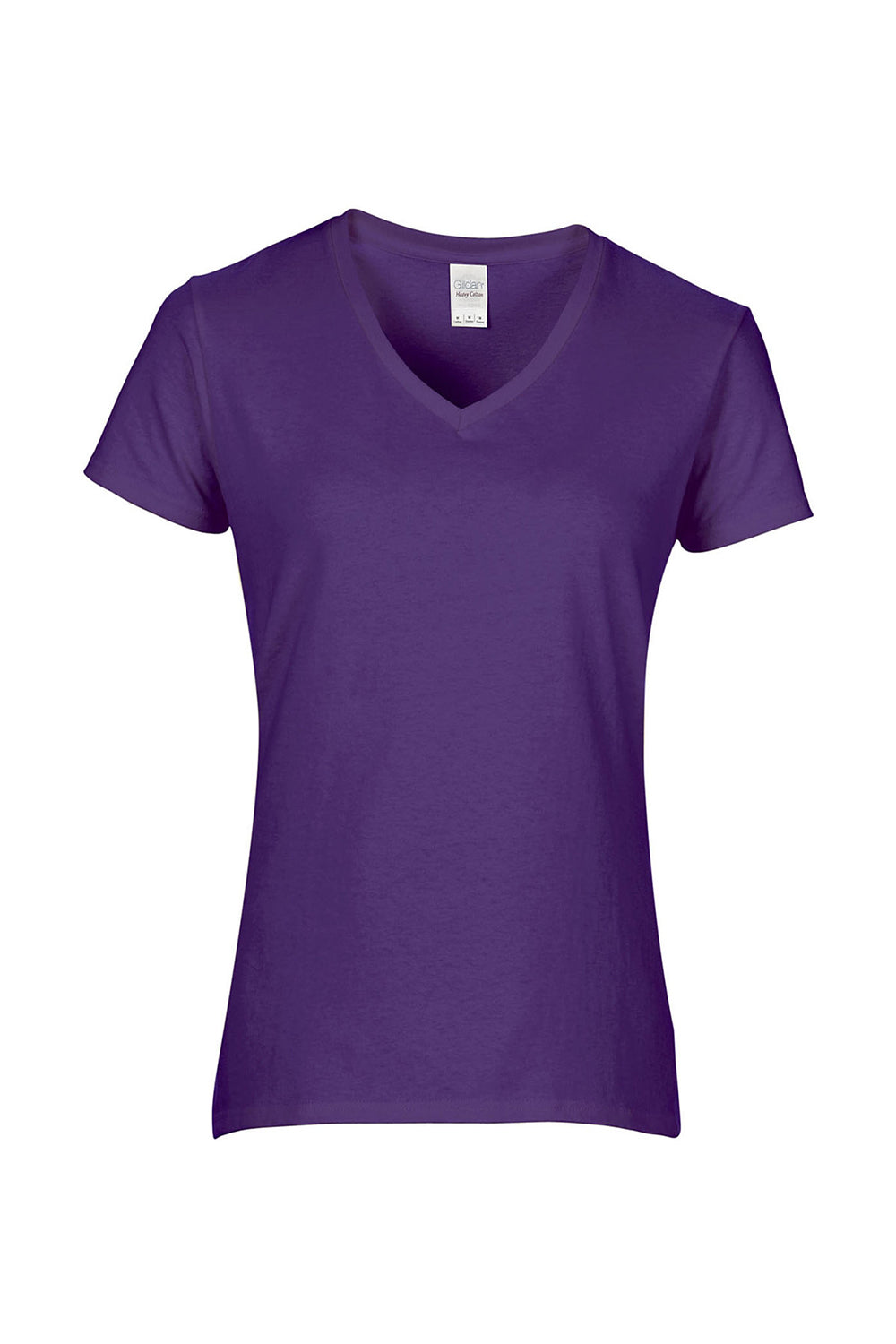 Gildan 5V00L/G500VL Womens Short Sleeve V-Neck T-Shirt Purple Flat Front