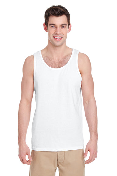 Gildan G5200/G520/5200 Mens Tank Top White Model Front