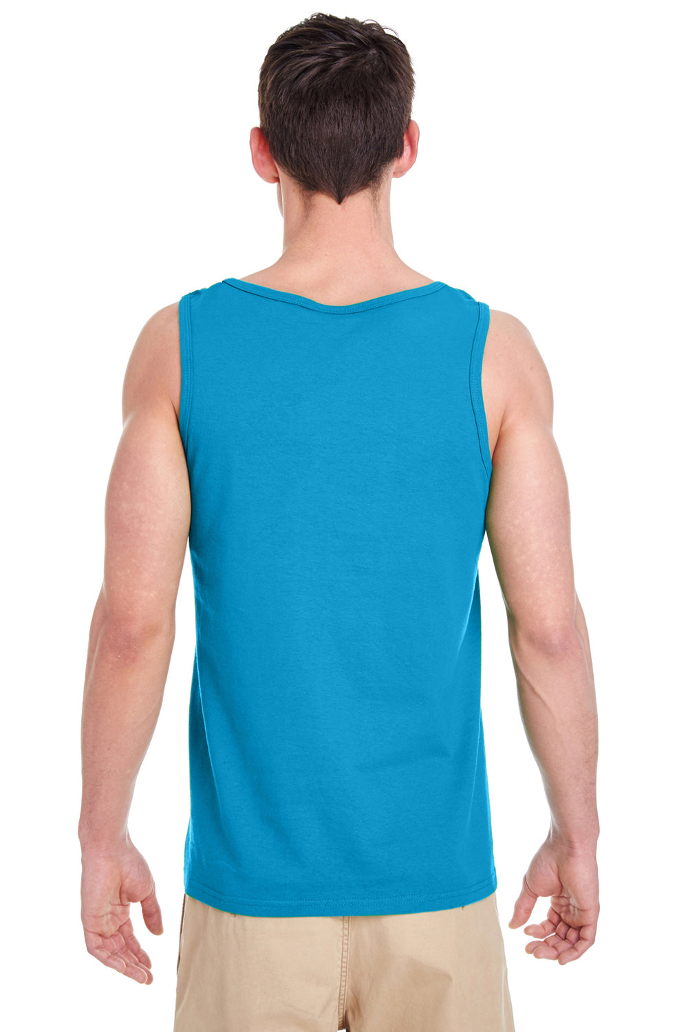 Gildan G5200/G520/5200 Mens Tank Top Sapphire Blue Model Back