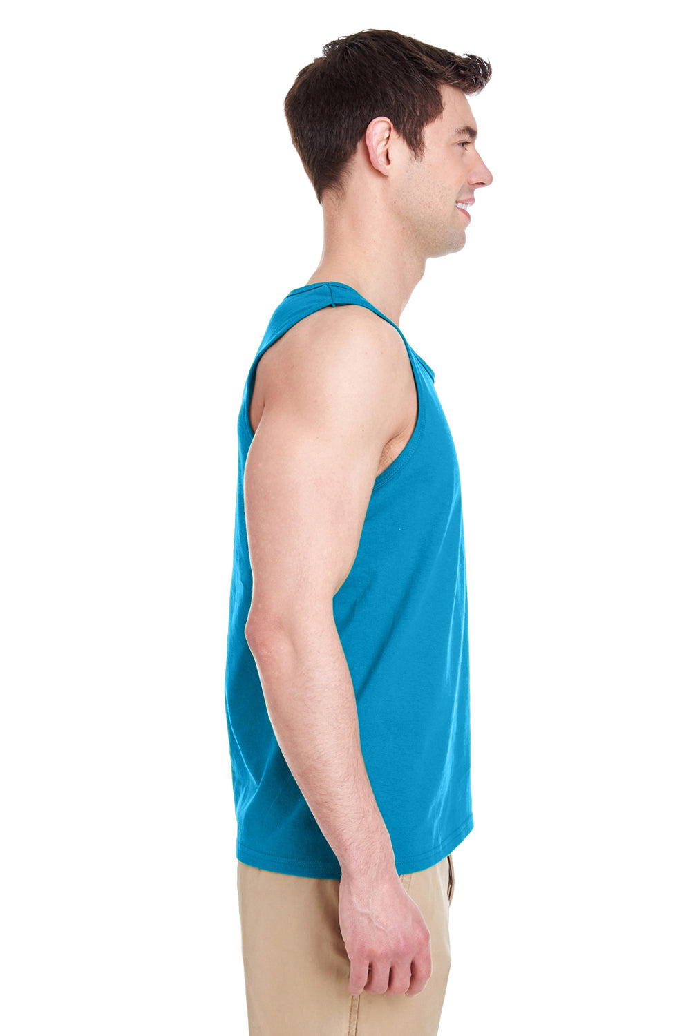 Gildan G5200/G520/5200 Mens Tank Top Sapphire Blue Model Side