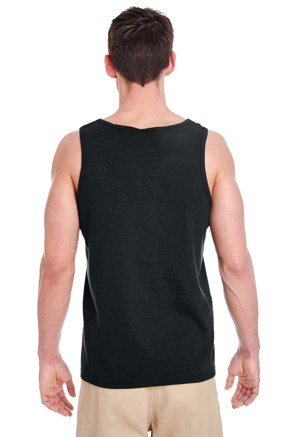 Gildan G5200/G520/5200 Mens Tank Top Black Model Back