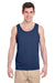 Gildan G5200/G520/5200 Mens Tank Top Navy Blue Model Front