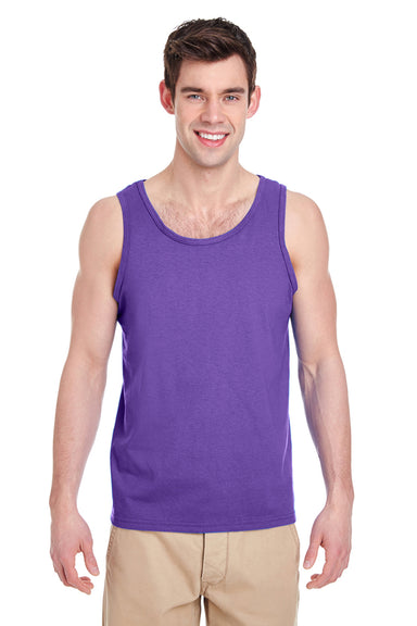 Gildan G5200/G520/5200 Mens Tank Top Purple Model Front