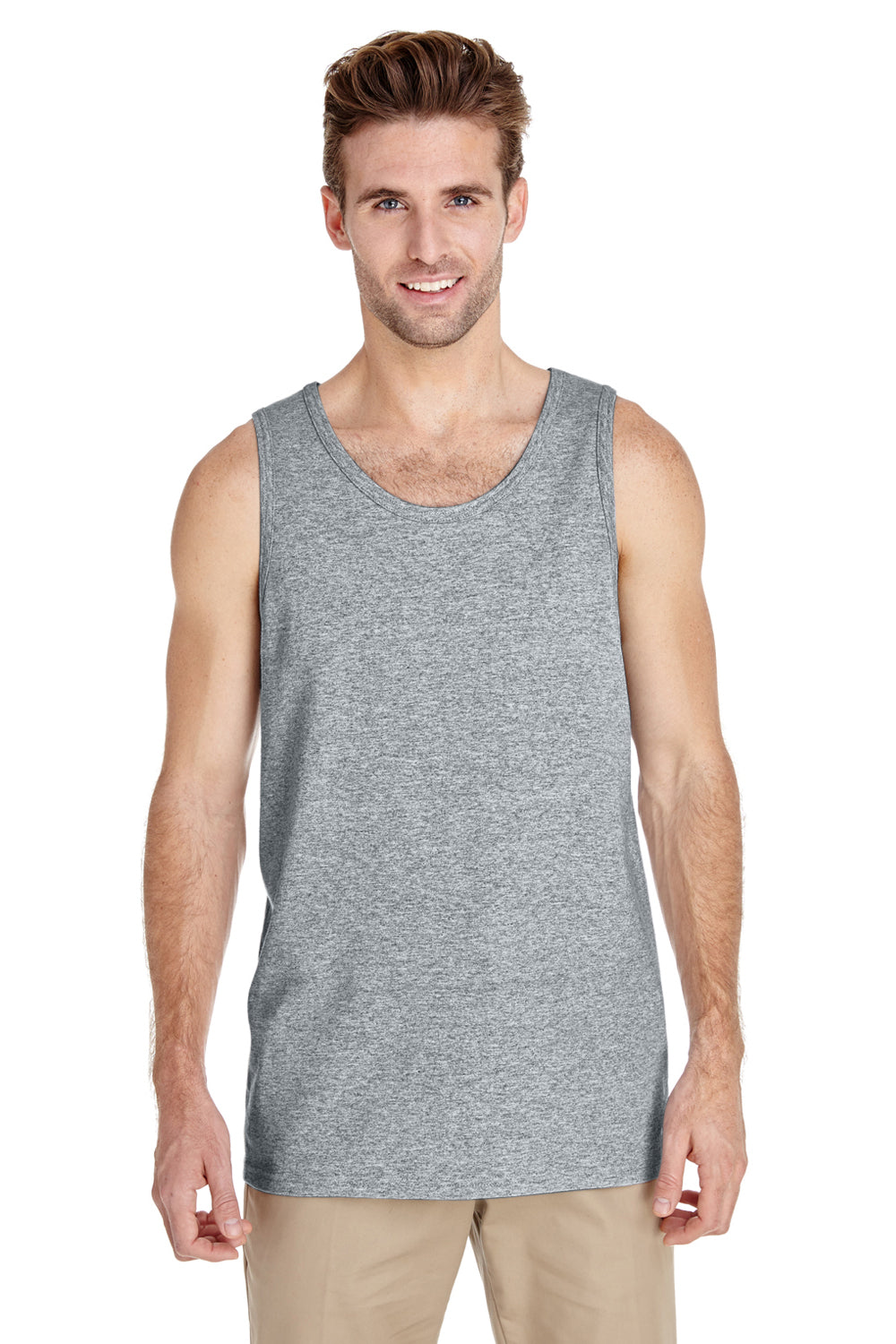 Gildan G5200/G520/5200 Mens Tank Top Sport Grey Model Front