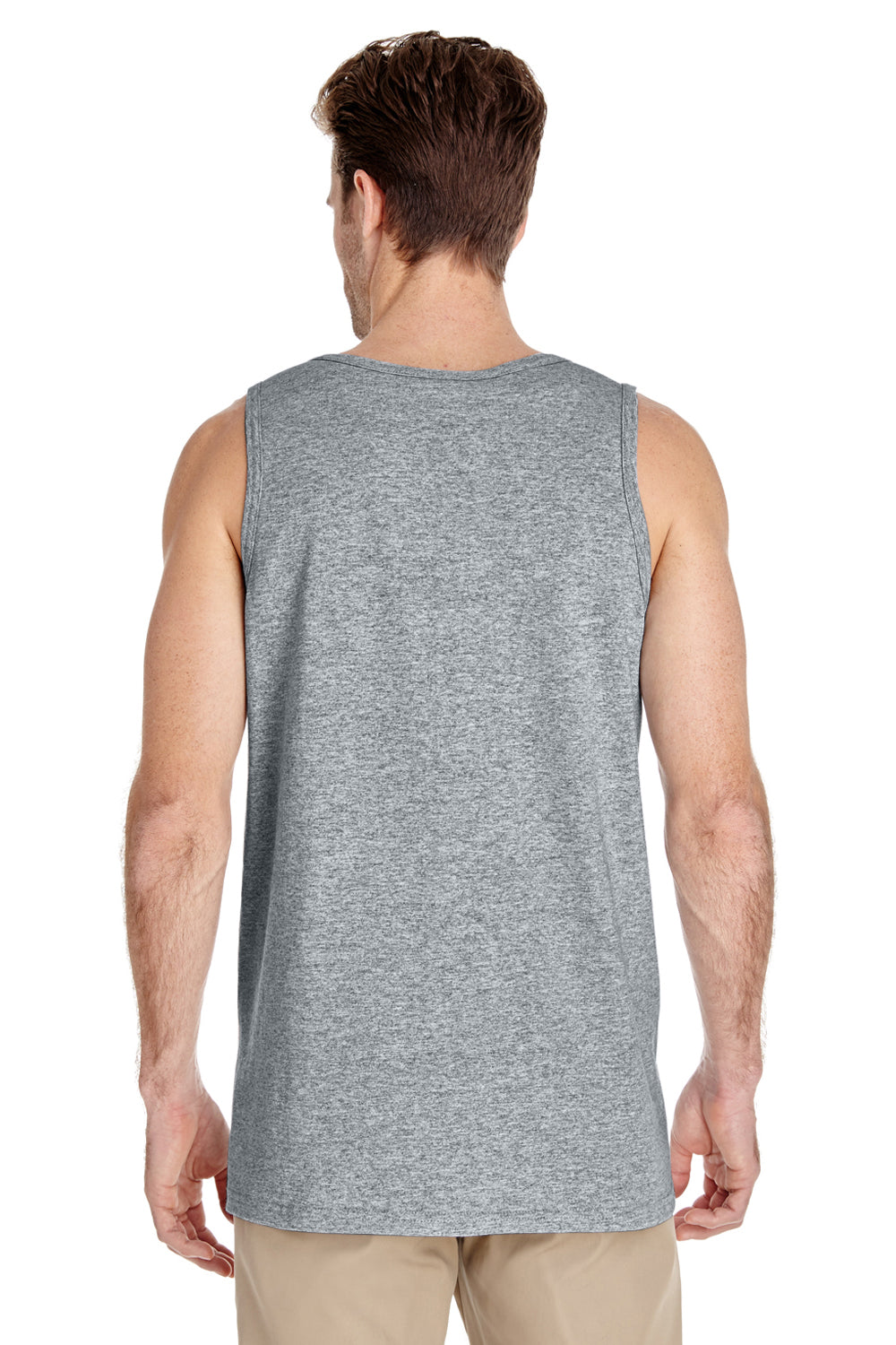 Gildan G5200/G520/5200 Mens Tank Top Sport Grey Model Back