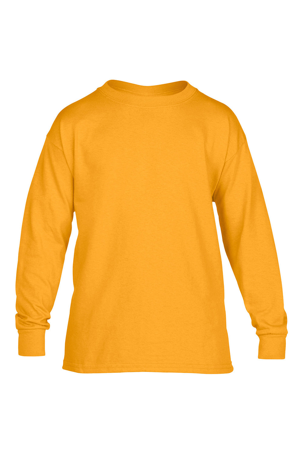 Gildan 5400B/G540B Youth Long Sleeve Crewneck T-Shirt Gold Flat Front