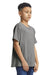 Gildan 64000B Youth Softstyle Short Sleeve Crewneck T-Shirt Heather Graphite Grey Model Side