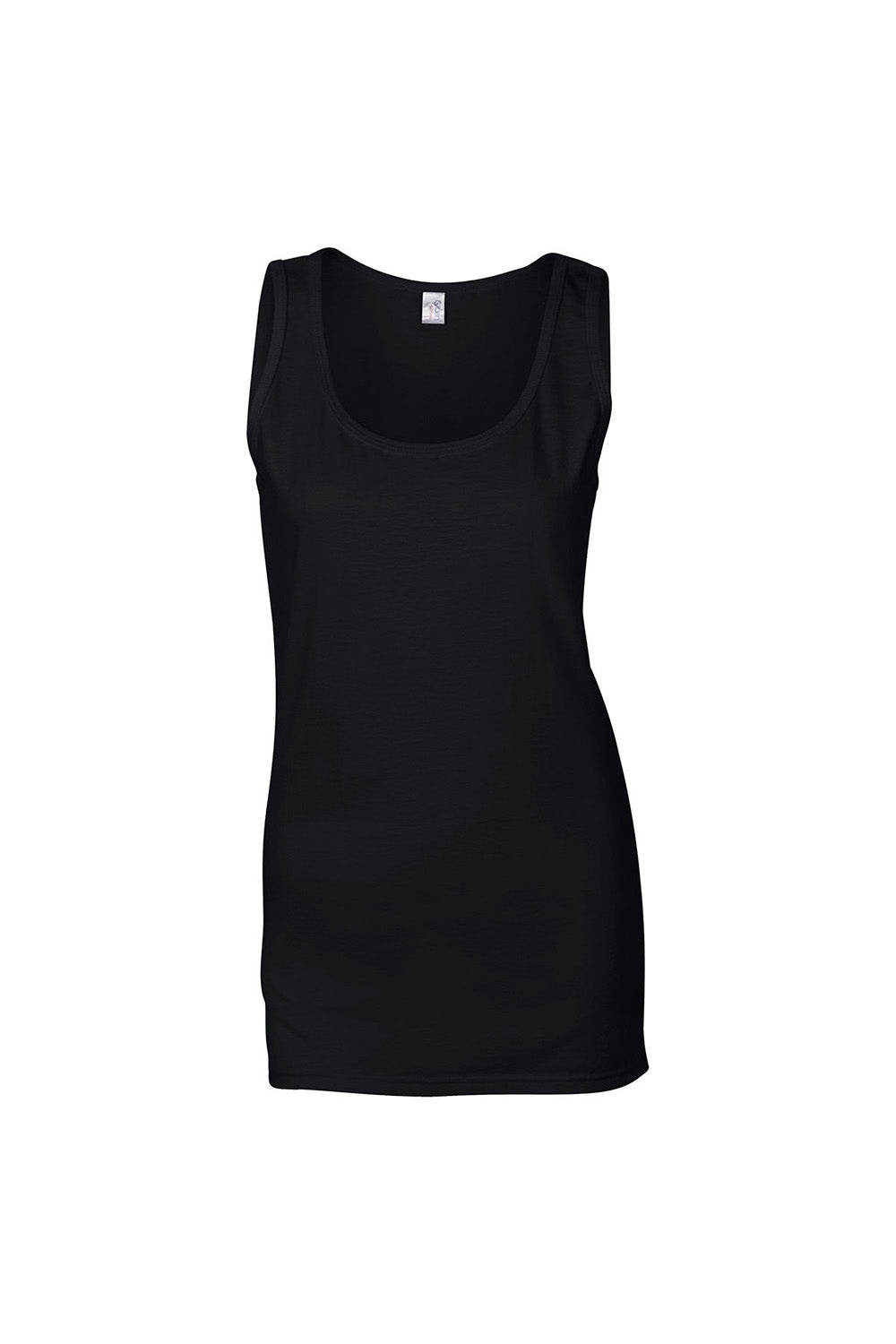 Gildan G642L Womens Softstyle Tank Top Black Flat Front