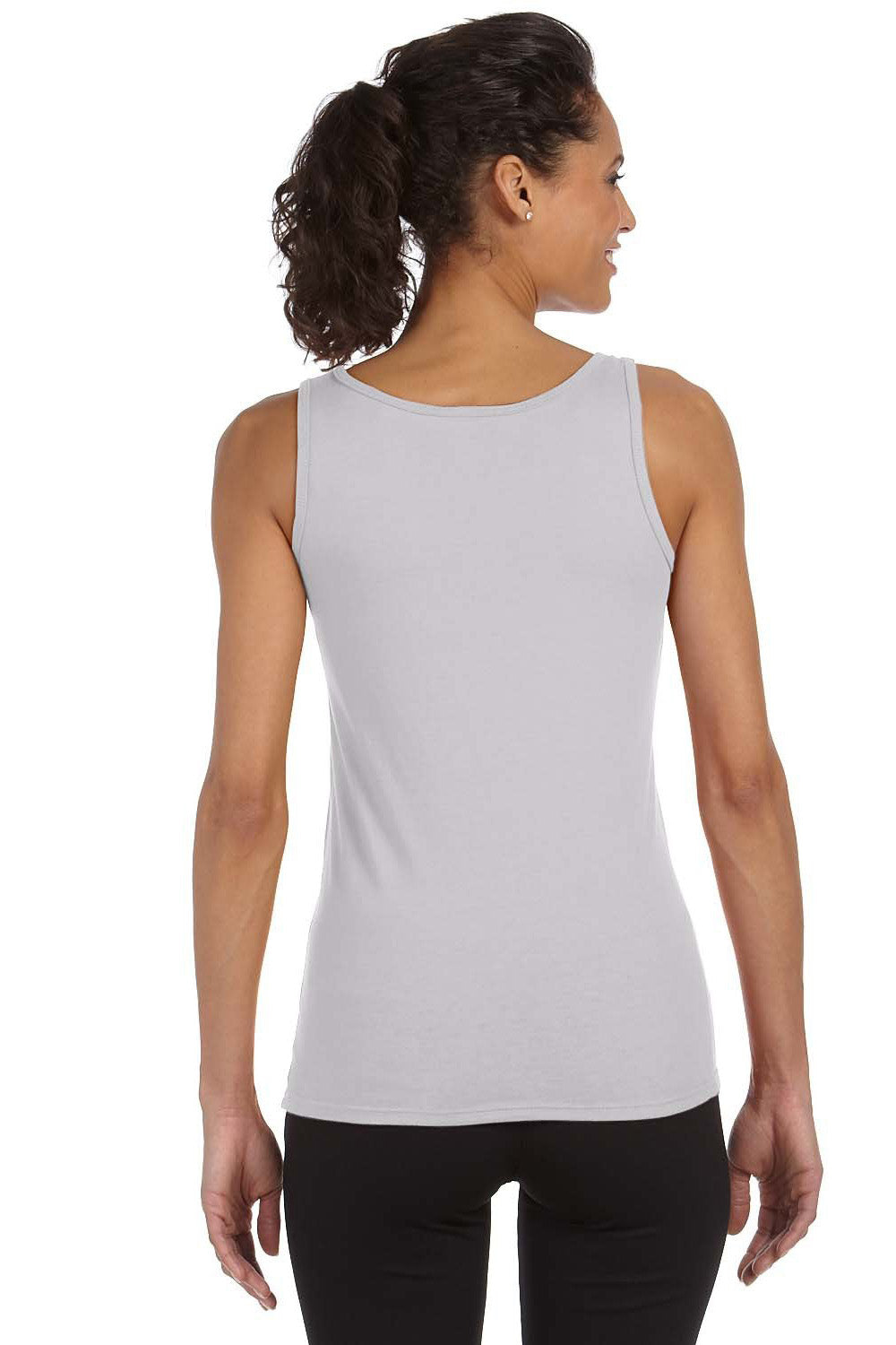 Gildan G642L Womens Softstyle Tank Top Sport Grey Model Back