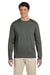 Gildan 64400/G644 Mens Softstyle Long Sleeve Crewneck T-Shirt Military Green Model Front