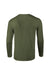 Gildan 64400/G644 Mens Softstyle Long Sleeve Crewneck T-Shirt Military Green Flat Back