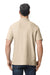 Gildan G648 Mens SoftStyle Double Pique Short Sleeve Polo Shirt Sand Model Back