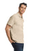 Gildan G648 Mens SoftStyle Double Pique Short Sleeve Polo Shirt Sand Model Side