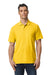 Gildan G648 Mens SoftStyle Double Pique Short Sleeve Polo Shirt Daisy Yellow Model Front