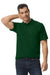 Gildan G648 Mens SoftStyle Double Pique Short Sleeve Polo Shirt Forest Green Model Front